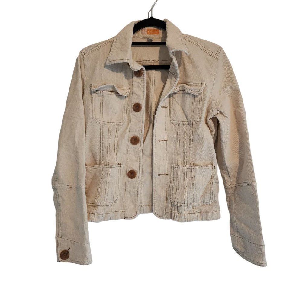 ANTHROPOLOGIE Tulle Beige Corduroy Jacket L